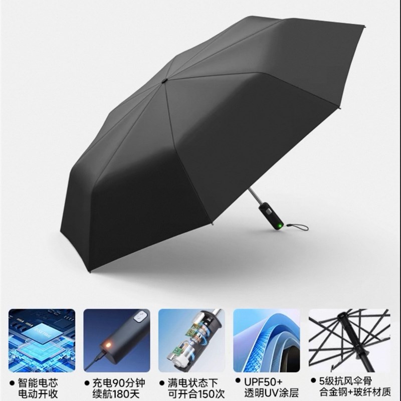智能电动伞全自动开收加固抗风便携折叠伞商务车载晴雨两用