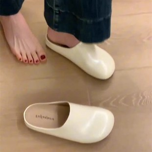 巨舒服!平底半拖鞋女夏外穿软底孕妇一脚蹬懒人凉鞋超火2025新款