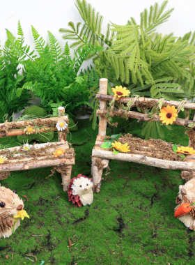 小凳子白桦木g环创材料场景布置DIY装饰摆件微景观造景植物角庭院