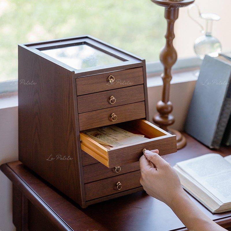 悦澜居复古首饰盒珠宝项链耳环收纳桌面多层N抽屉式中古展示陈列,收纳整理,首饰盒,淘宝优惠券,粉丝福利购,淘宝优惠卷