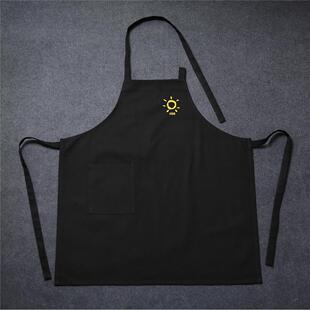 SUN创意简约全棉帆布 情侣男女家务纯色 防水涤棉围裙厨房韩版 时尚
