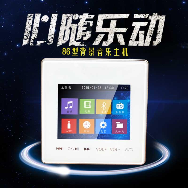 酒店家庭智能背景音乐功放主机内存蓝牙播放控制器86型嵌入式