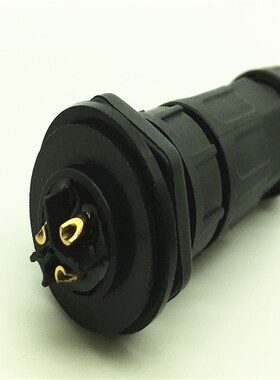 利路通LLTM19-3母针前装面板卡位快接式LED工业照防水连接器IP68