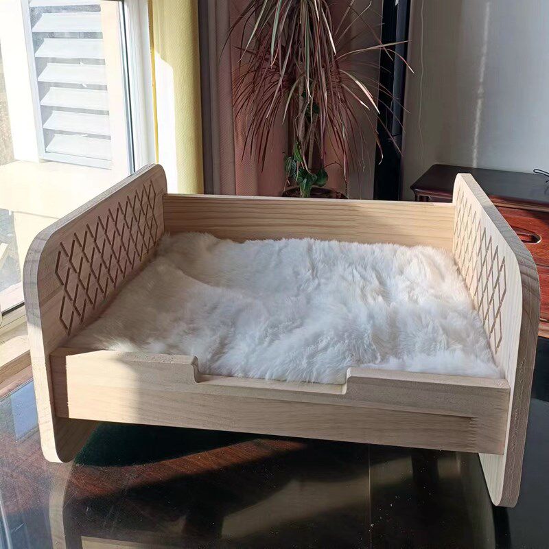 宠物实木a床猫床狗床狗窝猫窝离地秋冬大号木头可爱猫咪狗狗狗泰