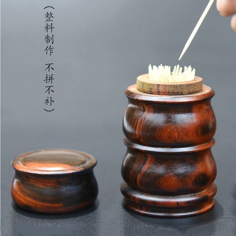 老挝大红酸枝红木牙签筒越黄实木牙签罐便携迷你木雕交.趾黄檀包