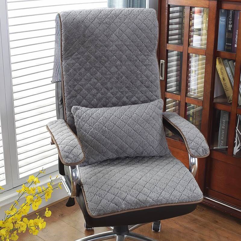 冬季毛绒b电脑椅办公室久坐垫靠背一体冬天加厚椅子靠垫躺椅垫子