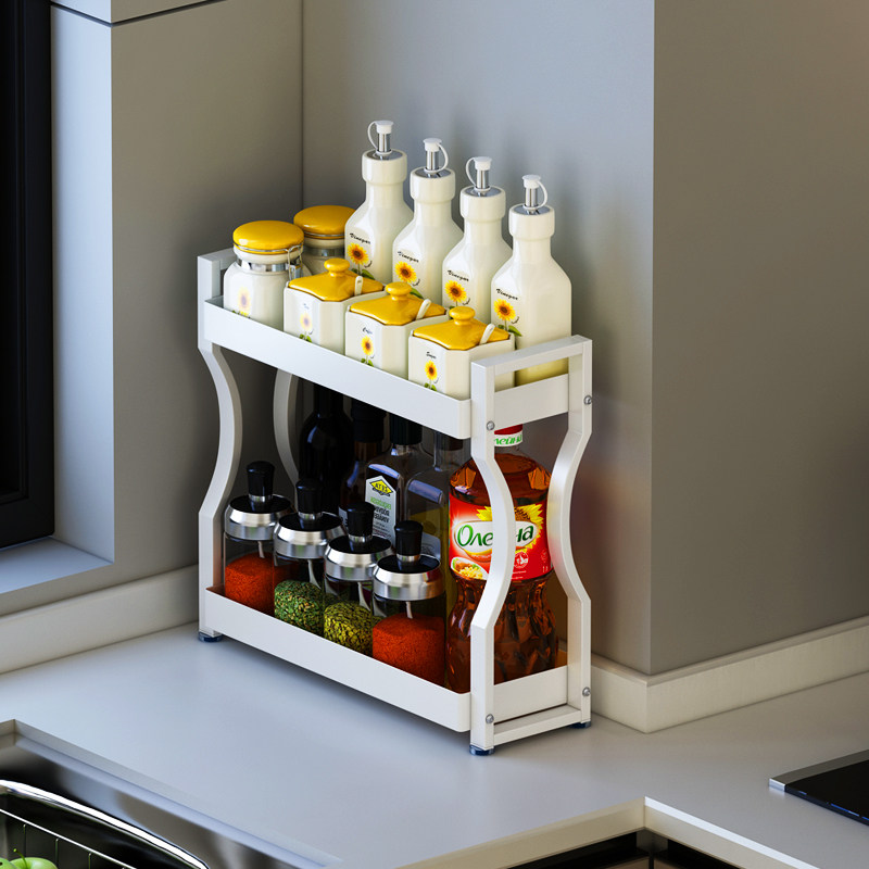 厨房调料置物架台面小型窄款小尺寸放调味品瓶罐装油盐酱醋收纳架