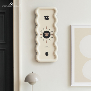 NORIb免打孔现代简约挂钟客厅家用时尚大气高档时钟表挂墙