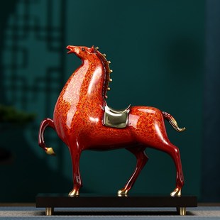 全铜摆件将军马犀皮漆大漆马到成功室内装 饰商务送礼乔迁开业礼品