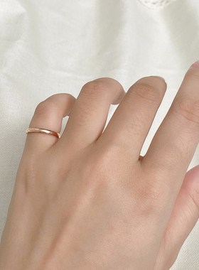 素圈戒指尾戒女单钻小指超小号尺寸小拇指精致戒子关节情侣对戒男