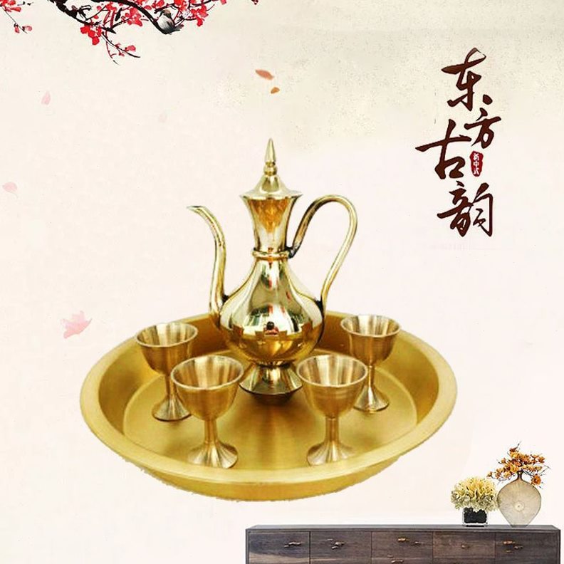 直销铜家用手工制作铜酒壶清酒喝酒器具酒壶酒杯酒盘套装
