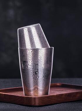 直销304不锈钢摇酒壶波士顿调酒器两段式雪克壶调酒花式调酒厅sha