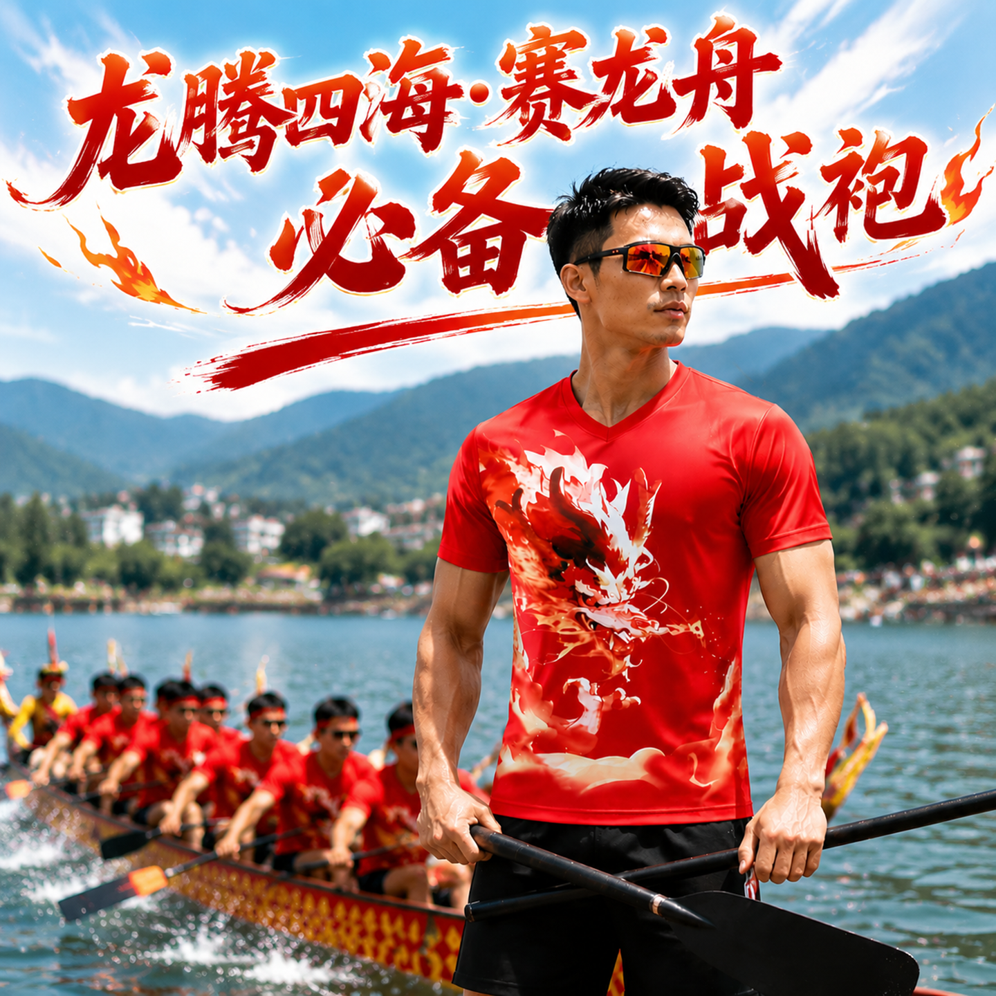 龙舟服定制套装男女端午划龙舟比赛队服运动训练服龙舟赛短袖服装