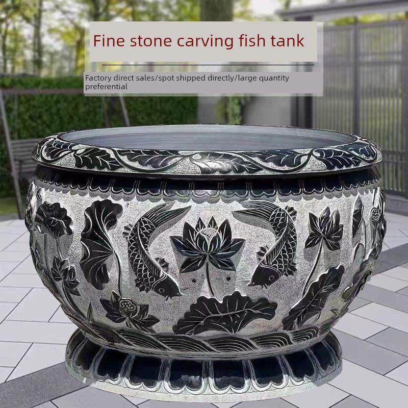 石雕青石鱼缸莲花缸花盆古董鱼缸镇屋庭院风水缸门海院大缸镇屋,家居饰品,石雕,淘宝优惠券,粉丝福利购,淘宝优惠卷