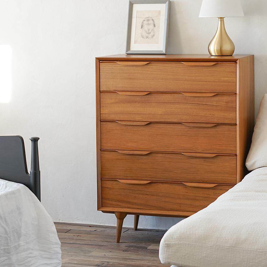 木纳家俱中古进口柚木实木五斗柜卧室收纳柜收纳柜抽屉柜轻奢入户,住宅家具,斗柜,淘宝优惠券,粉丝福利购,淘宝优惠卷