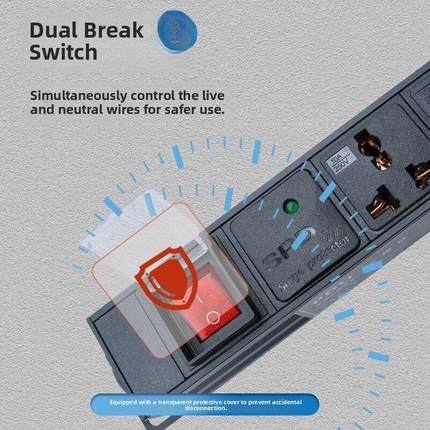 配电柜电源12/16/20/24位10A16A超长排插座防雷拖带