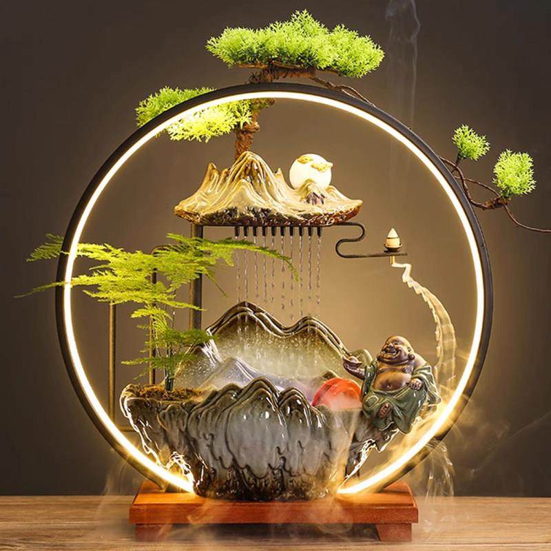 德国流水摆件家用倒流香中式喷泉客厅加湿器办公乔迁新居开业装饰,家居饰品,流水摆件,淘宝优惠券,粉丝福利购,淘宝优惠卷