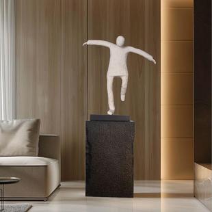 现代简约客厅沙发边艺术摆件高级落地装饰品样板间雕塑增高台底座
