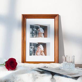 北欧风格6寸两张相片创意定制实木洗照片做成相框像框ins摆件摆台