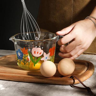 耐高温食品级家用厨房烘焙专用玻璃量杯大容量带刻度有手柄打蛋杯