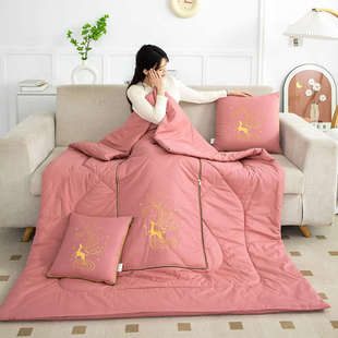 全棉抱枕被子两用沙发枕头被车载靠垫办公室午睡空调毯折叠被四季