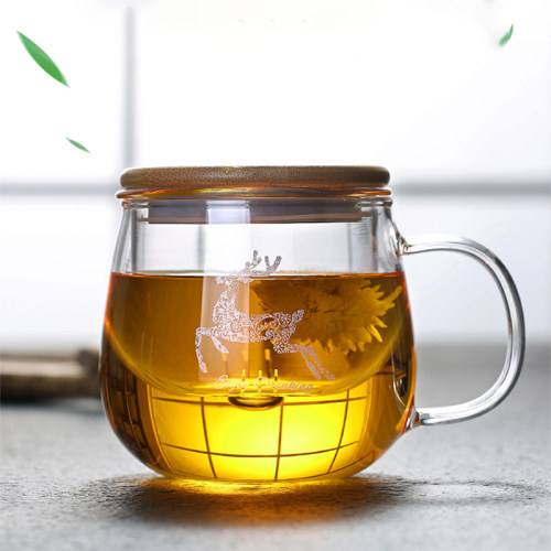 羚羊玻璃茶杯f茶水分离耐高温过滤花茶杯子男士高档专用泡茶水杯
