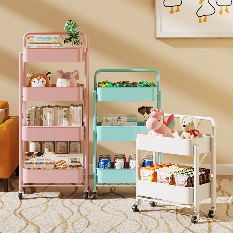 可折叠书架小推车边几置物架落地带轮卧室零食儿童玩具收纳储物架,住宅家具,移动边几/推车,淘宝优惠券,粉丝福利购,淘宝优惠卷
