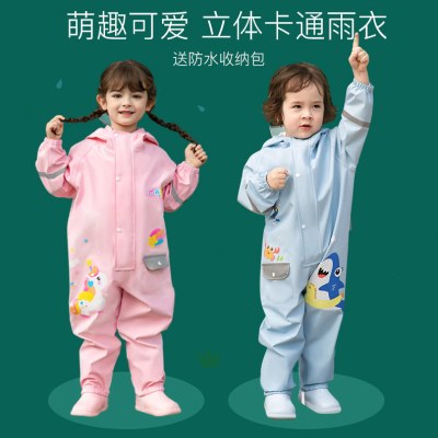 儿童雨衣女童连体衣2岁牛津布一体式连脚1岁连身连裤幼童连鞋图片
