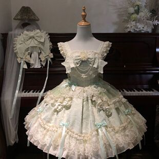 韩菇凉原创设计Lolita洋装 芭蕾风jsk吊带连衣裙夏季 花漾心恋