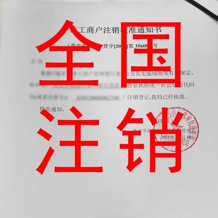 电商个体工商户营业执照注销代办理海南广州山东江西佛山成都福建