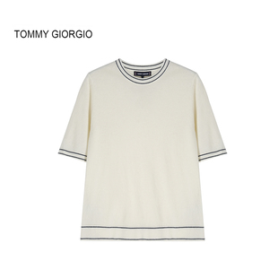 Giorgio3 Tommy 女式 圆领短袖 打底9003 羊毛针织衫 花花严选