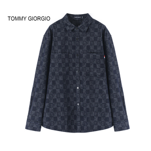 花花推荐 外套 Tommy 牛仔衬衫 棋盘格系列1431 Giorgio男式