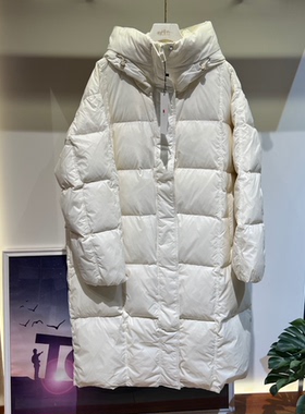 【TommyGiorgio】长款白鸭绒连帽羽绒服女0449
