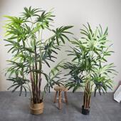 大型斯堪 纳维亚模拟植物落地棕榈树塑料假棕榈竹盆景大厅室内装