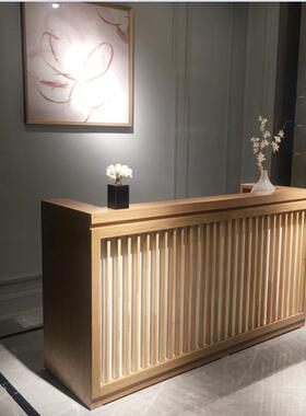 新中式收银台简约现代桌餐厅美容院公司前台服装店吧台茶楼接待台