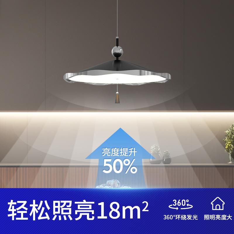 风铃吊灯法式中古风高级感氛围感创意饭厅灯2025新款胡桃木纹餐厅