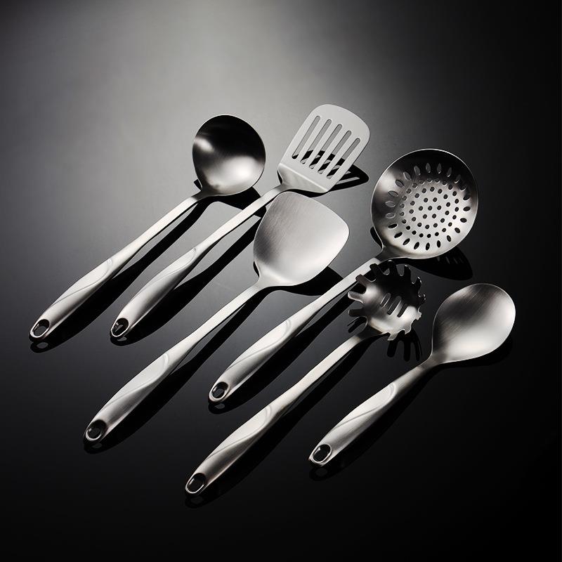 美人鱼系列304不锈钢S型锅铲炒菜勺厨具套装大漏勺一体成型线漏