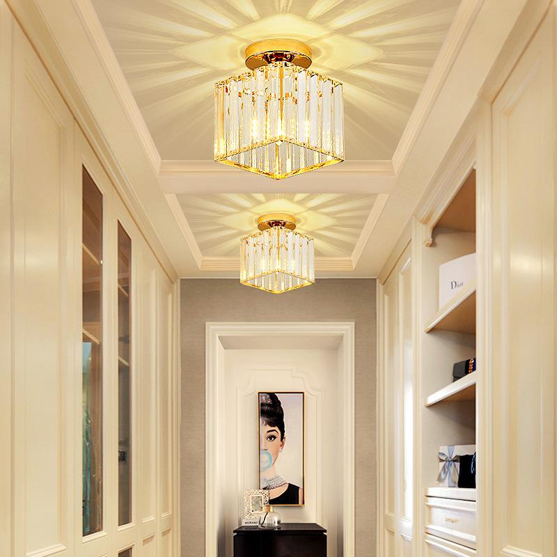 北欧简约现代过道灯走廊灯玄关灯入户灯led水晶筒灯吸顶阳台灯