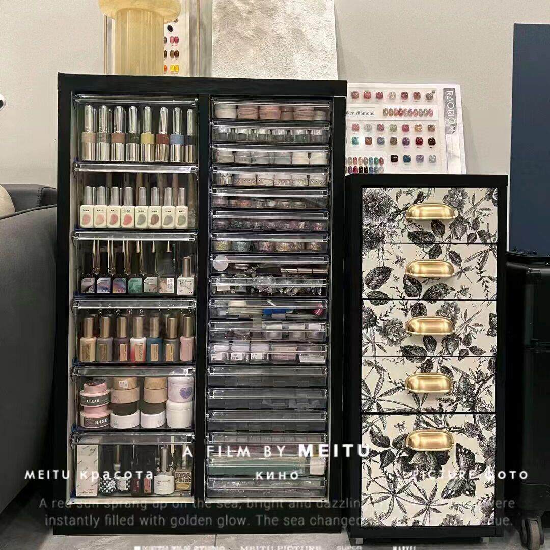 平底美甲店收纳柜烘焙磨具柜A4文件柜抽屉式甲油胶罐装家具抽屉柜