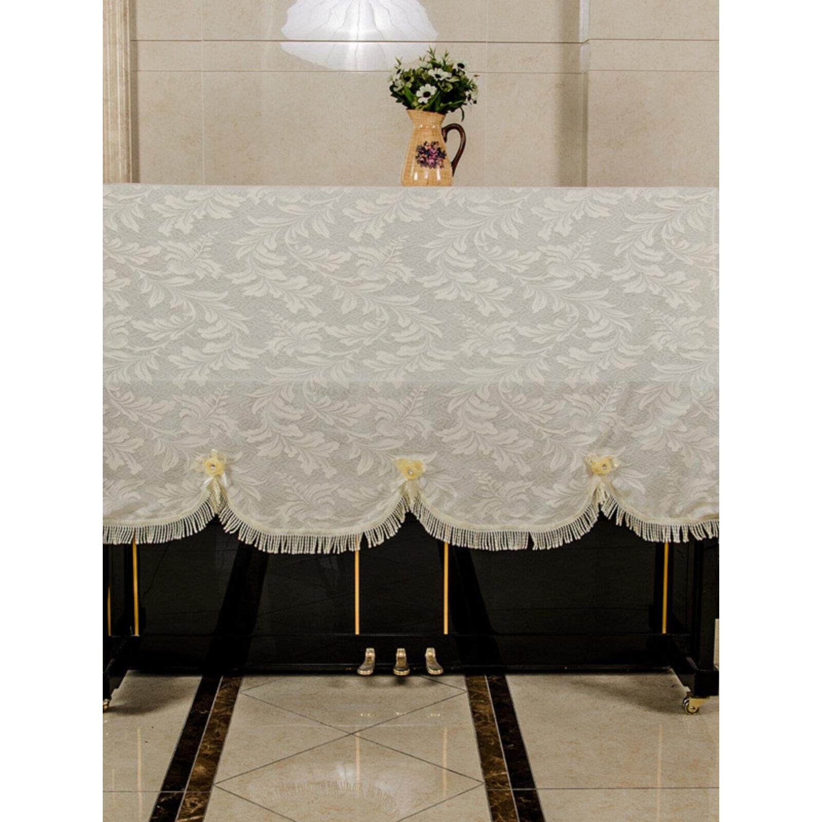 加厚两层蕾丝钢琴全披 现代钢琴罩钢琴半罩 田园钢琴披钢琴盖布