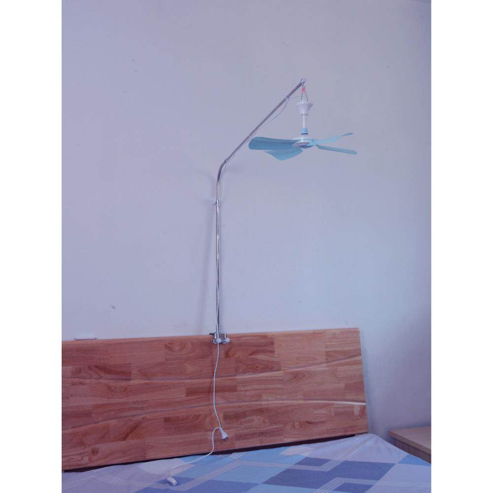 丝雨升级全不锈钢床头调速微风小吊扇支架伸缩折叠加长粗横杆2025