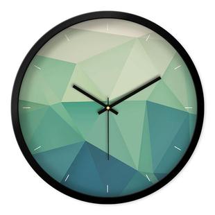 摩门创意几何时钟石英钟渐变色客厅卧室工作室办公室静音挂钟挂表