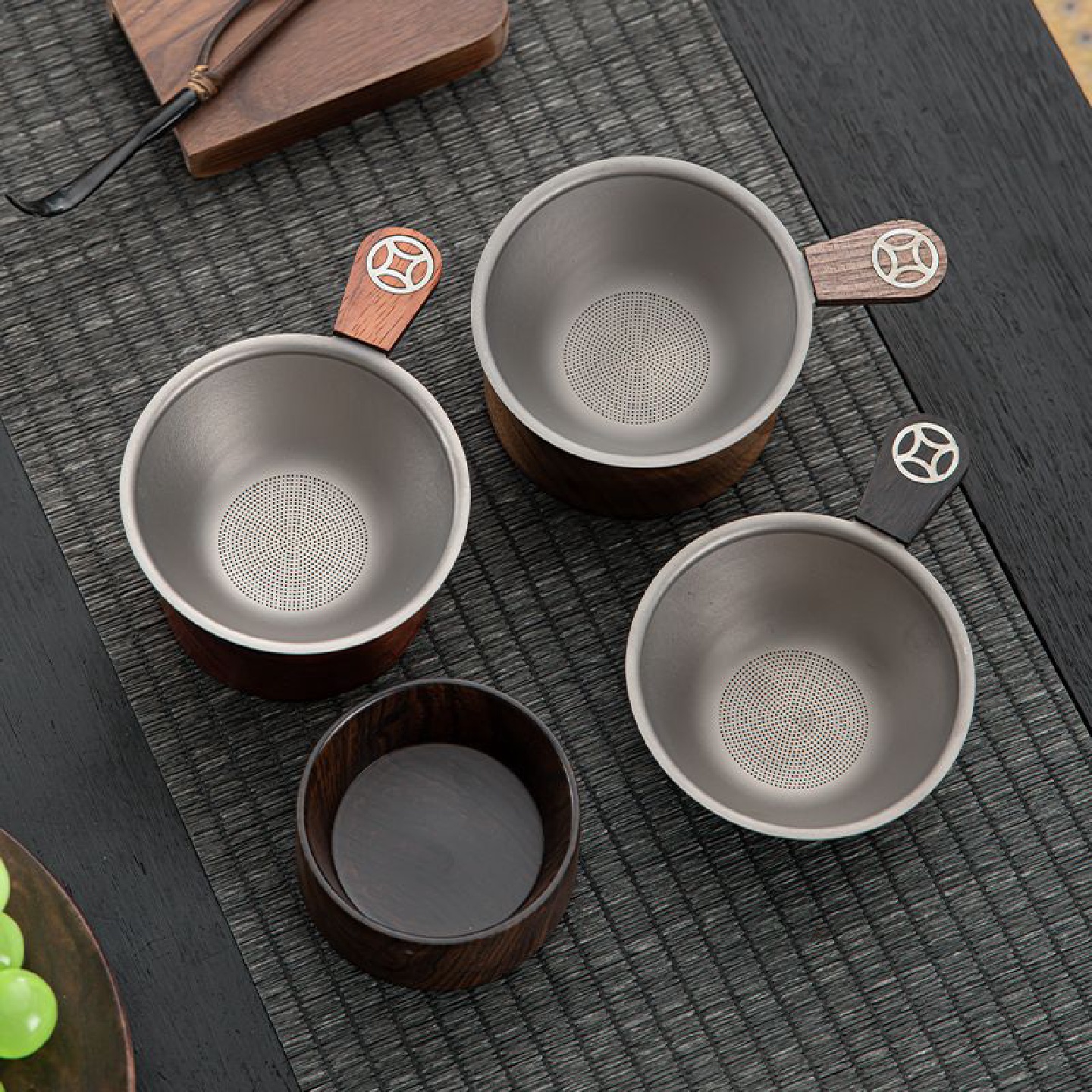 纯钛茶漏茶滤千孔一体滤茶器高档茶漏超细茶叶滤网茶隔公道杯滤网