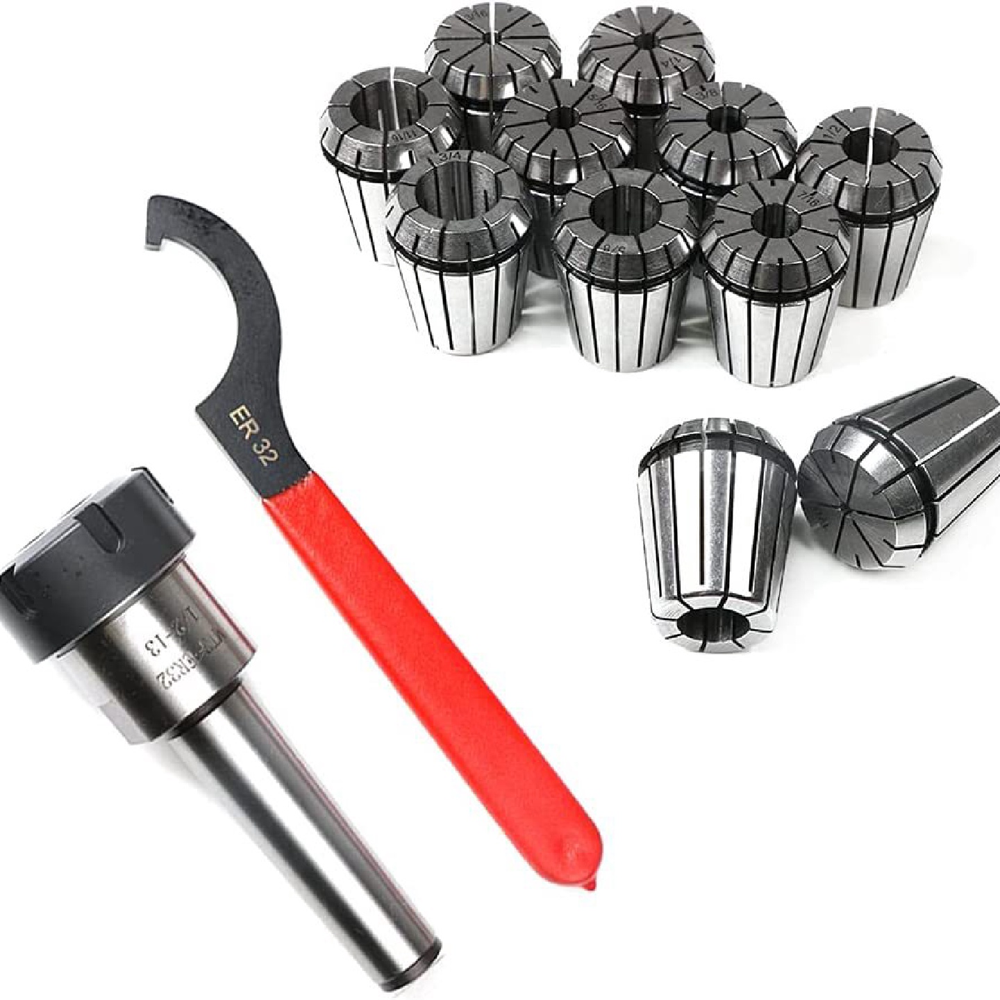 MT3-ER32-11PCS莫氏筒夹头套装带扳手MT3Shank11PCER32Collet