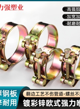 喉箍碳钢镀锌欧式加厚管箍重型管夹抱箍水管夹皮管扣锁紧管箍抱箍