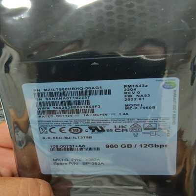 现货60个三星PM1643a960GBSAS12Gb--议价商品