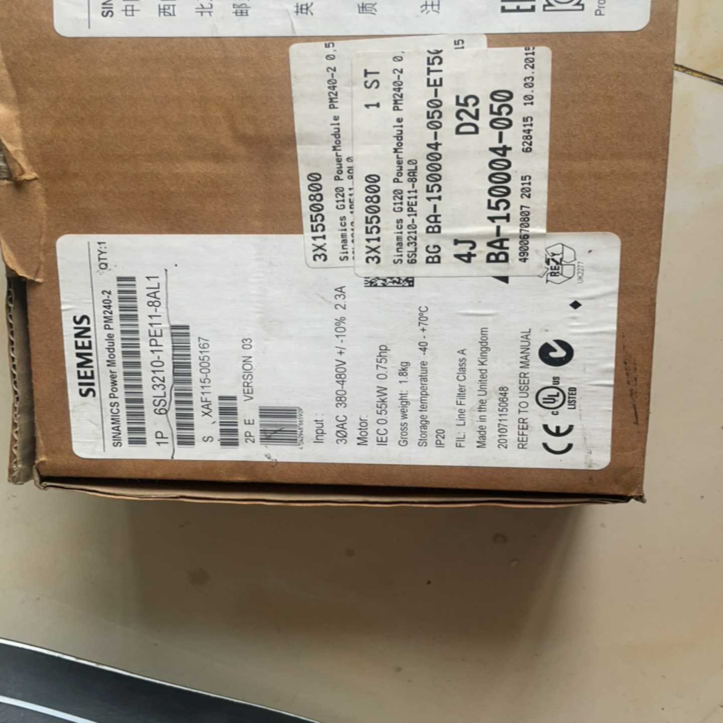 询价~ PM240-2变频器6SL3210-1PE11-8A