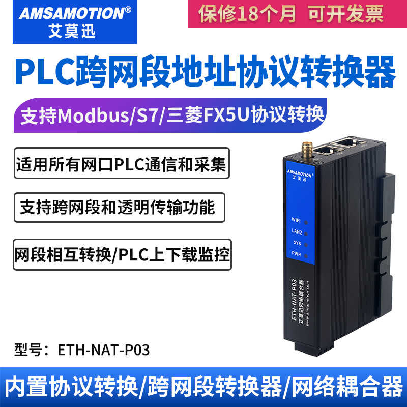 PLC网络耦合器跨网段4路多IP网络地址转换器NAT网关映射通讯