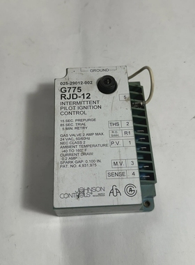 JohnsonControlsG775RJD-12间歇性飞行员点火025-29012-002