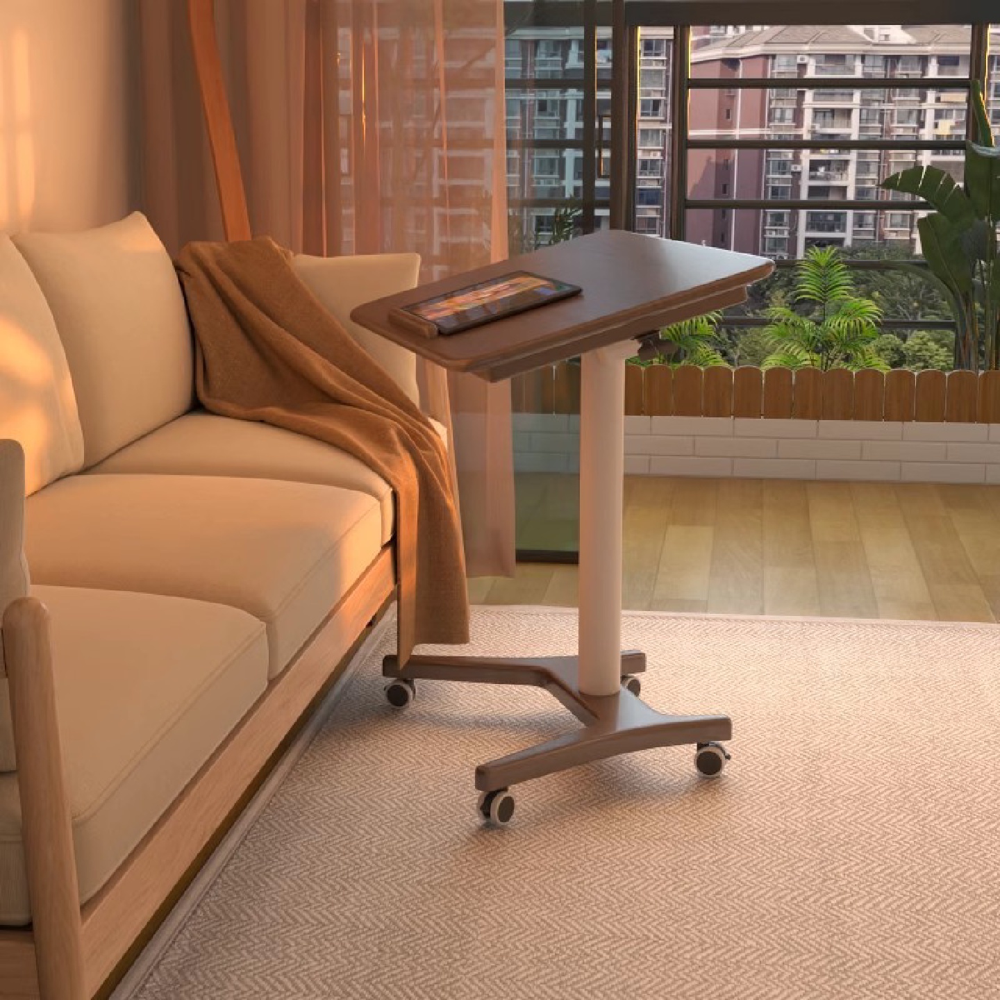 小户型神器小型移动书桌全实木床头家用办公桌电脑桌学习桌多功能